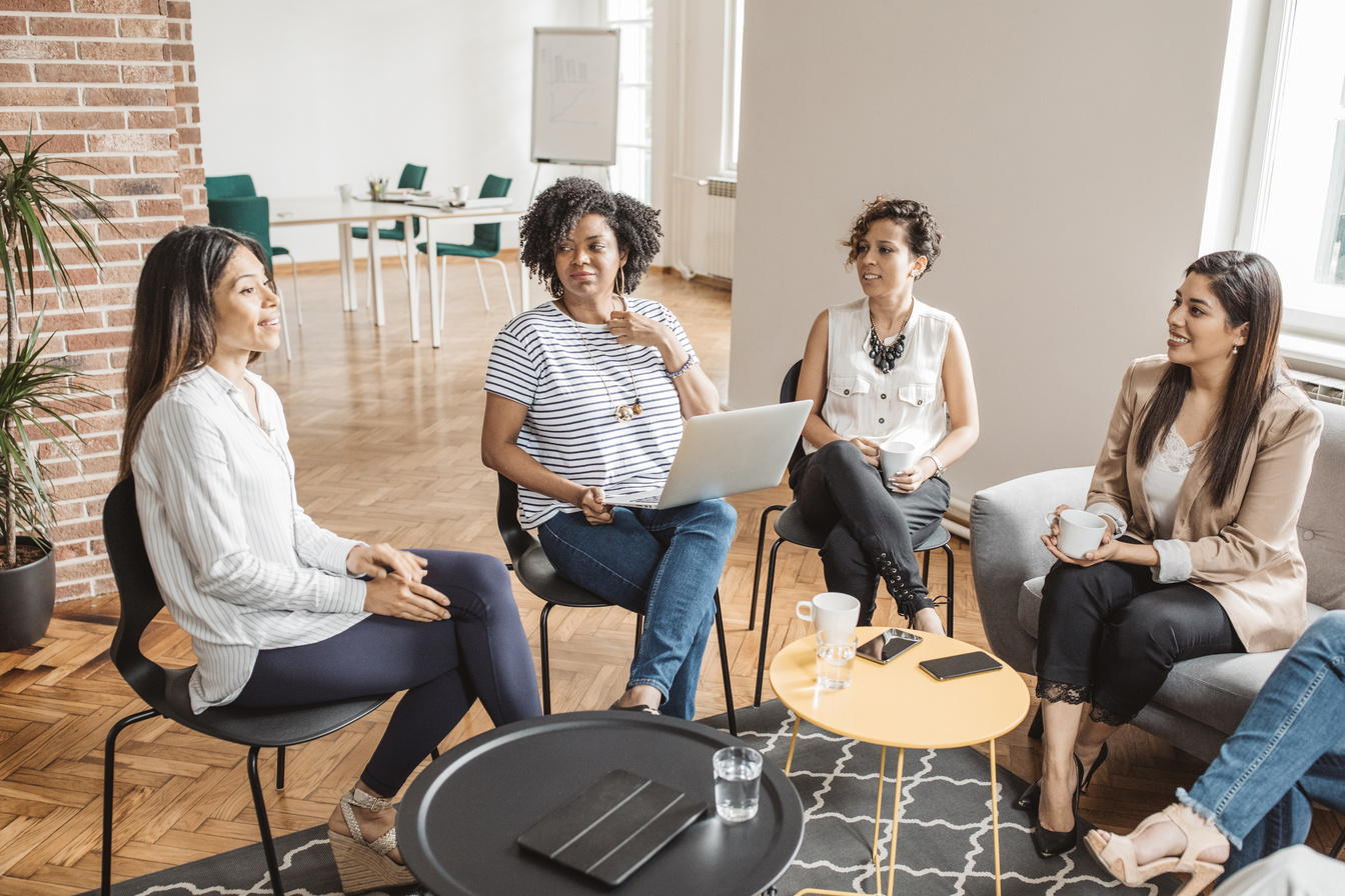 Coworking women on business meeting